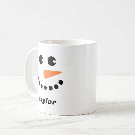 かわいい雪だるまキッズクリスマス コーヒーマグカップ (正面左)