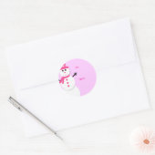 かわいい雪だるまギフトラベル ラウンドシール (封筒)