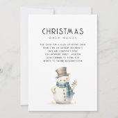 かわいい雪だるまクリスマスオープンハウス 招待状 (正面)