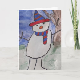 かわいい雪だるまクリスマスカード カード