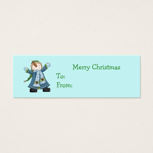 かわいい雪だるまクリスマスギフトタグ (正面)
