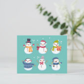 かわいい雪だるまクリスマスクリスマスはがき ポストカード (スタンド正面)