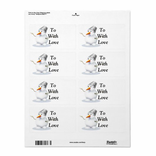 かわいい雪だるまクリスマスステッカーのギフトラベル ラベル (フルシート)