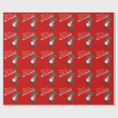 かわいい雪だるまクリスマスストッキングレッドパーソナライズされた ラッピングペーパー (フラット)