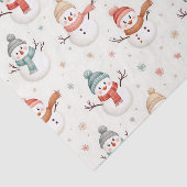 かわいい雪だるまクリスマスパターン 薄葉紙 (詳細)