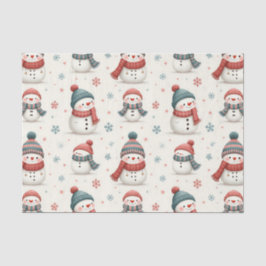かわいい雪だるまクリスマスパターン 薄葉紙