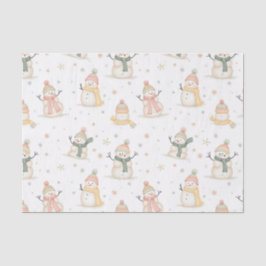 かわいい雪だるまクリスマスパターン 薄葉紙