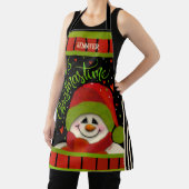 かわいい雪だるまクリスマスパーソナライズされたインスピレーション エプロン (インサイチュ)