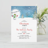 かわいい雪だるまクリスマスパーティの招待状 招待状 (スタンド正面)