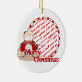 かわいい雪だるまクリスマスフォトフレーム セラミックオーナメント (右)