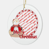 かわいい雪だるまクリスマスフォトフレーム セラミックオーナメント (左)