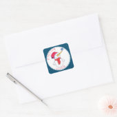 かわいい雪だるまクリスマスプレゼントラベル 子供へ スクエアシール (封筒)