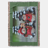 かわいい雪だるまクリスマスホリデーブランケットスロー スローブランケット (正面縦)