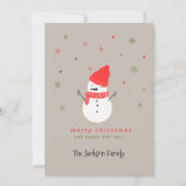 かわいい雪だるまクリスマスホリデー シーズンカード (正面)