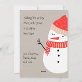 かわいい雪だるまクリスマスホリデー シーズンカード (裏面)