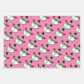 かわいい雪だるまクリスマスラッピング紙シート ラッピングペーパーシート (正面3)