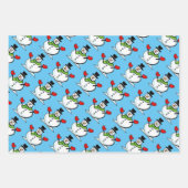 かわいい雪だるまクリスマスラッピング紙シート ラッピングペーパーシート (正面)