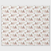 かわいい雪だるまクリスマスヴィンテージガールネーム文字 ラッピングペーパー (フラット)