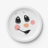 かわいい雪だるまクリスマス紙プレート ペーパープレート (正面)