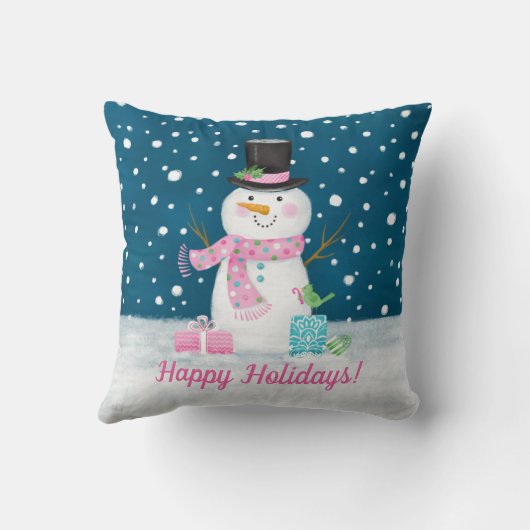 かわいい雪だるまクリスマス装飾用クッション クッション (裏面)