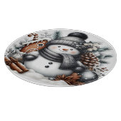 かわいい雪だるまクリスマス カッティングボード (角)