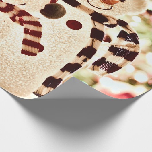 かわいい雪だるまクリスマス ラッピングペーパー (角)