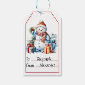 かわいい雪だるまクリスマス(1) ギフトタグ (正面)