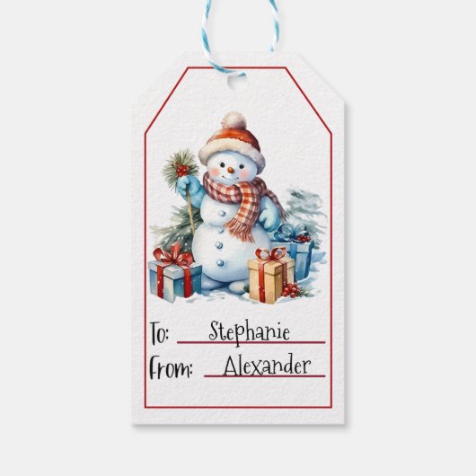 かわいい雪だるまクリスマス(1) ギフトタグ (裏面)