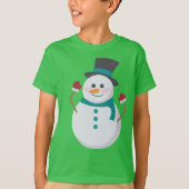 かわいい雪だるまクリスマス Tシャツ (正面)