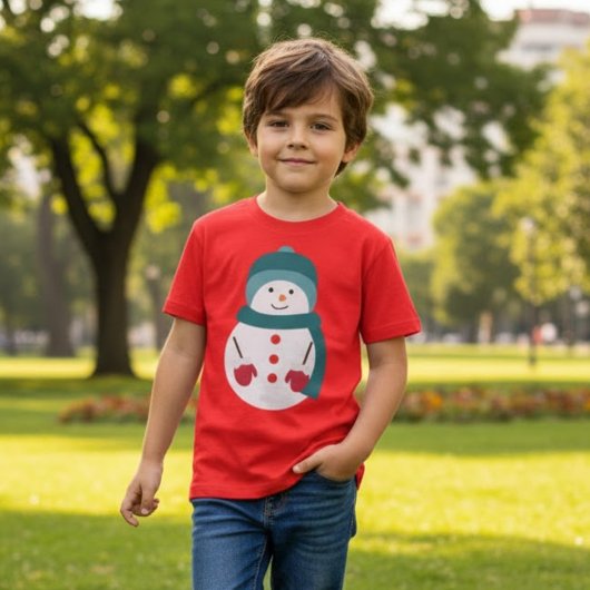 かわいい雪だるまクリスマス Tシャツ