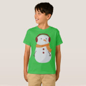 かわいい雪だるまクリスマス Tシャツ (正面フル)