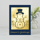 かわいい雪だるまシーズンのご挨拶 箔シーズンカード (立ち正面)