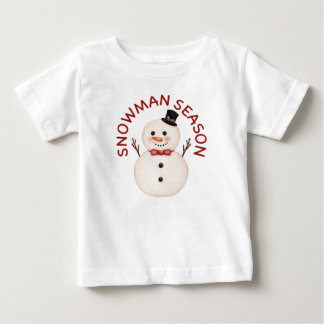 かわいい雪だるまシーズンのキッズTシャツ ベビーTシャツ