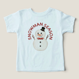 かわいい雪だるまシーズンの幼児Tシャツ