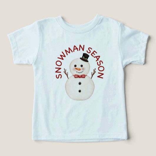 かわいい雪だるまシーズンの幼児Tシャツ (デザイン正面)