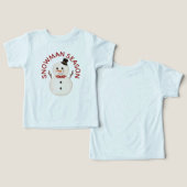 かわいい雪だるまシーズンの幼児Tシャツ (デザイン正面&裏面)