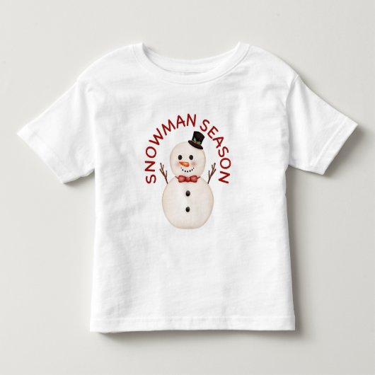 かわいい雪だるまシーズンの幼児Tシャツ トドラーTシャツ (正面)