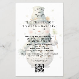 かわいい雪だるまストアのクリスマスはQRコードを提供 チラシ