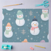 かわいい雪だるまスノードグリーンクリスマス 薄葉紙 (クラフト)