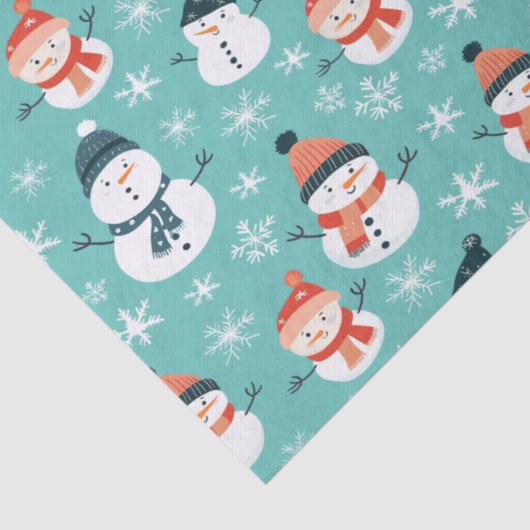 かわいい雪だるまスノーフレークのシームレスパターンクリスマス 薄葉紙 (詳細)