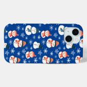 かわいい雪だるまスノーフレークのシームレスパターンクリスマス Case-Mate iPhoneケース (裏面 (横))