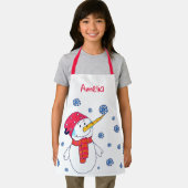 かわいい雪だるまスノーフレークスケッチクリスマス エプロン (インサイチュ)