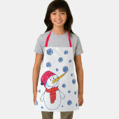 かわいい雪だるまスノーフレークスケッチ冬の子供 エプロン (インサイチュ)