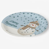 かわいい雪だるまスノーフレークスケッチ名クリスマス ペーパープレート (アングル)