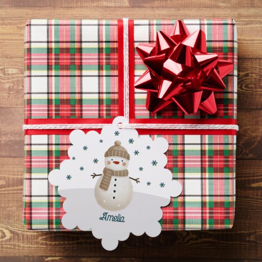 かわいい雪だるまスノーフレーク名クリスマス オーナメントカード (インサイチュ (ギフト))