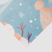 かわいい雪だるまスノーフレーク氷ブルークリスマス 薄葉紙 (詳細)