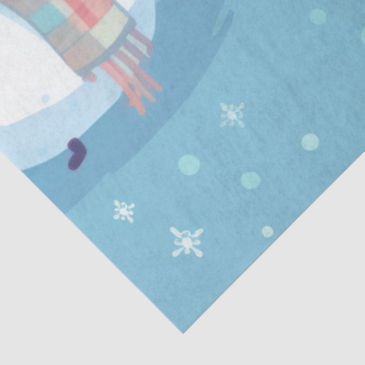かわいい雪だるまスノーフレーク氷ブルークリスマス 薄葉紙 (詳細)