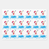 かわいい雪だるまスノーフレーク・キッズネーム休日 ラッピングペーパーシート (正面2)