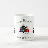 かわいい雪だるまツリーパーソナライズされたクリスマスホリデー コーヒーマグカップ (中央)