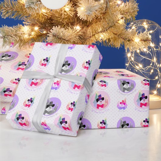 かわいい雪だるまデザイナースターパターン ラッピングペーパー (クリスマス)